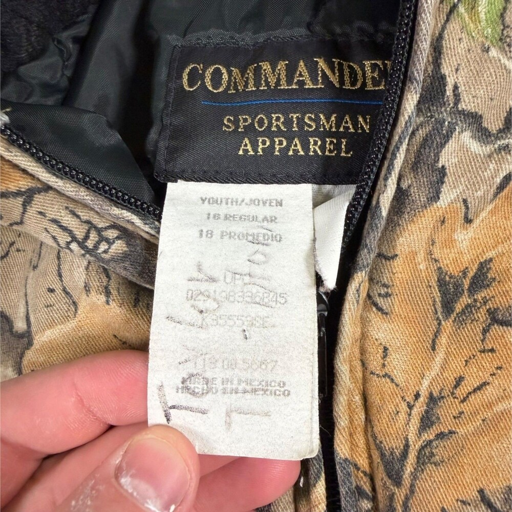 Commander Sportsman Apparel Camo Jacket Youth 16 Regular Hunting Hooded Coat - Picture 8 of 12
